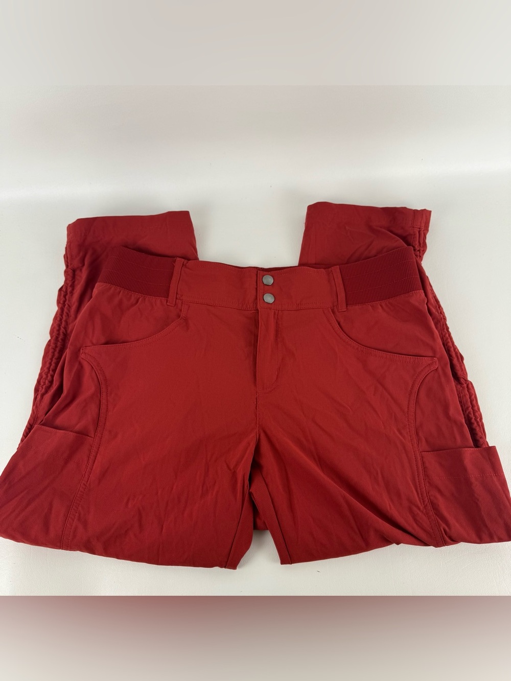 Title Nine Recycled Clamber Hiking Capris Rust Red Size 12 Cargo Gorpcore